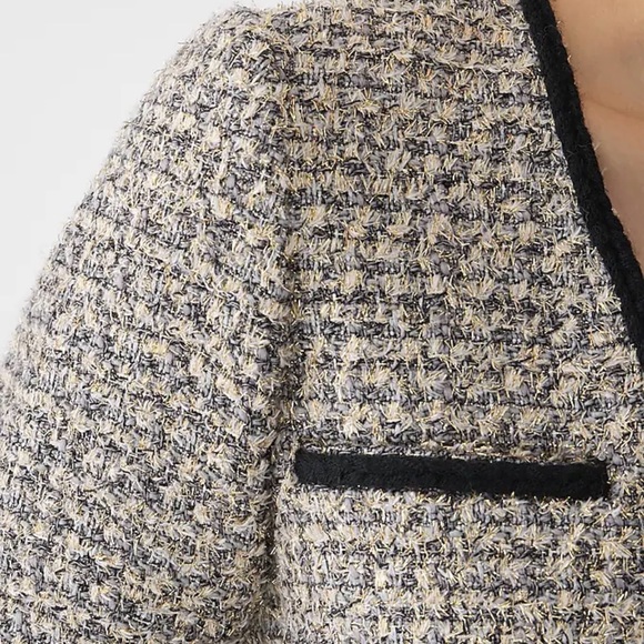 J Crew Collection V-neck lady dress in tinsel tweed size 8 BV884 - Picture 3 of 9